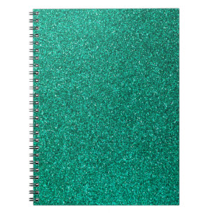 Grön glitter anteckningsbok med spiral