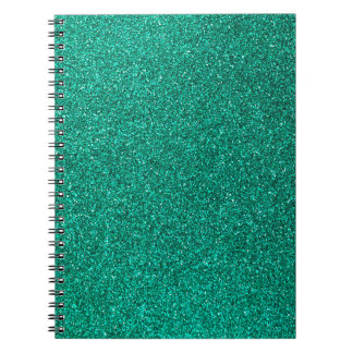 Grön glitter anteckningsbok med spiral