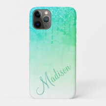 Grön Glitter Ombré Glam Gnist Fylld Namn