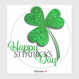 Grön Glitter Shamrock Glad St Patricks Day T-S Klistermärken