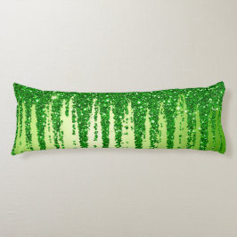 Grön glitterdroppbakgrund med gnistrande effekt kroppskudde