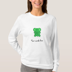 Grön glitterelefant tee