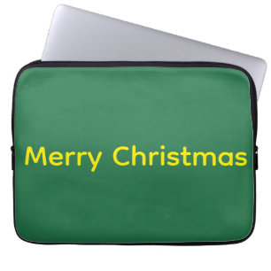 Grön God Jul Laptop Fodral