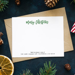 Grön God Jul Typografi Klassisk Familj Anteckningskort