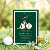 Grön Golf 50-års födelsedagsinbjudan
