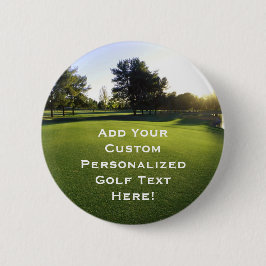 Grön golfbana på gryning knapp