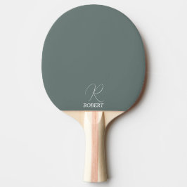 Grön grå monogram pingisracket