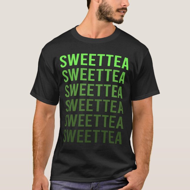 Grön Gradient Sweet Tea T Shirt (Framsida)