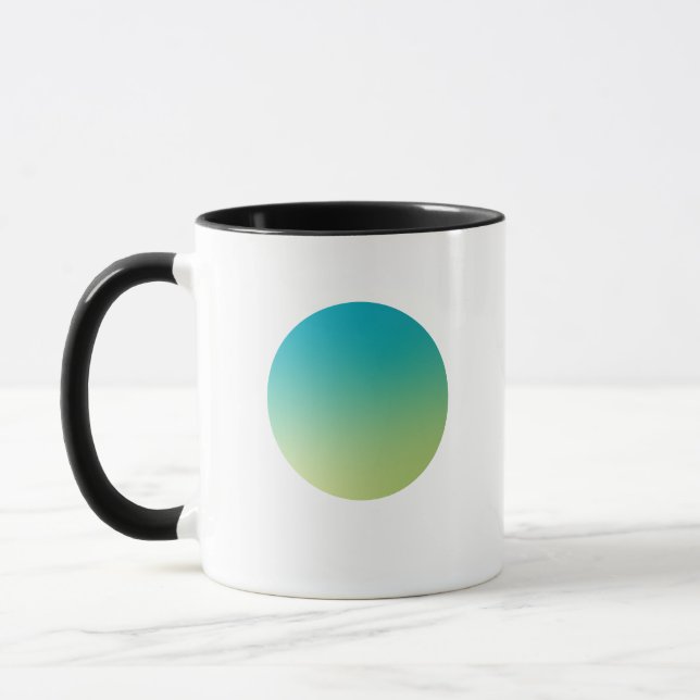 Grön Gradientcirkel Vignett Abstrakt Design Mugg (Vänster)