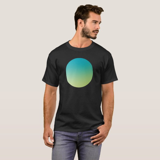 Grön Gradientcirkel Vignett Abstrakt Design T Shirt (Hel framsida)