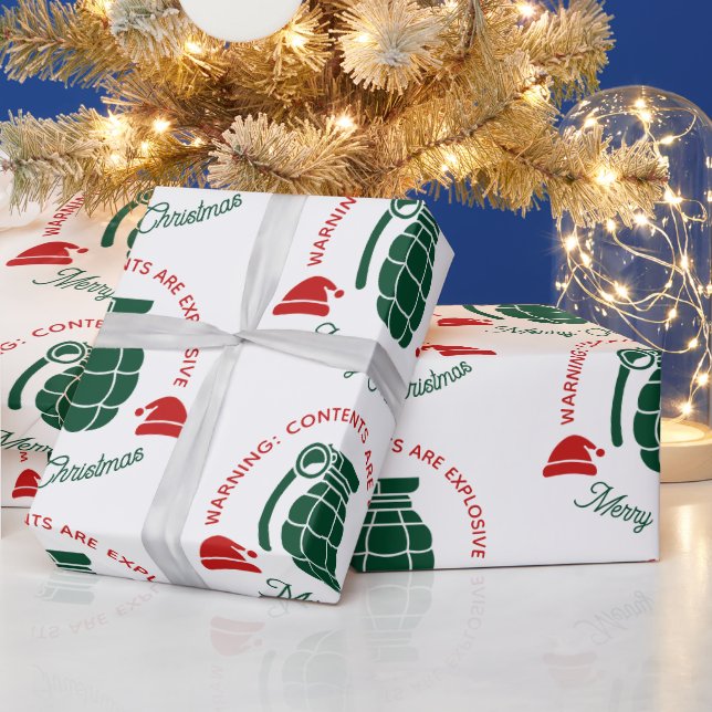 Grön granat julklappspapper presentpapper (Helgdagar)