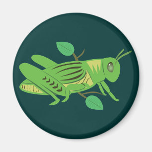 Grön gräshoppa magnet