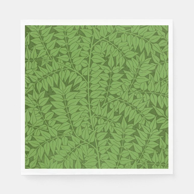 Grön grenmönster (Djungelkonst) (William Morris) Pappersservett (Framsidan)