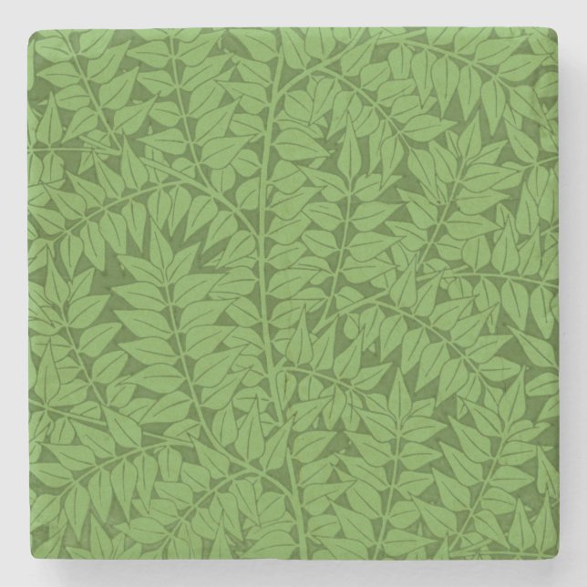 Grön grenmönster (Jungle Art) (William Morris) Stenunderlägg (Framsidan)
