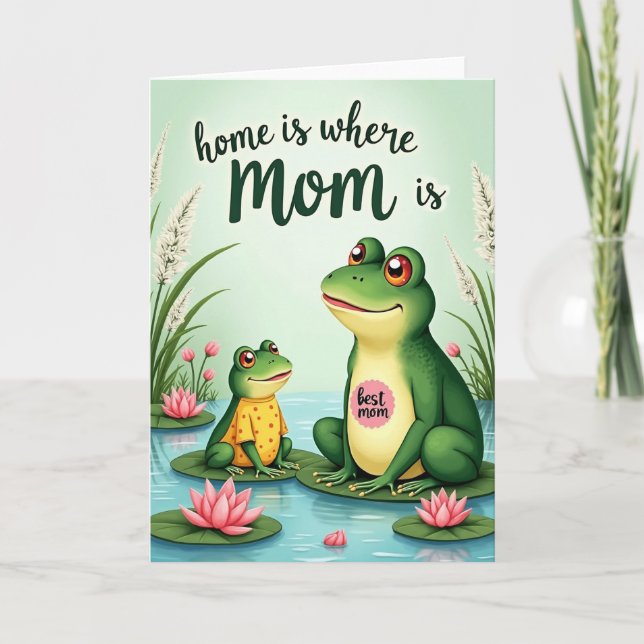 Grön Groda Bästa Mamma Kort (Framsida)
