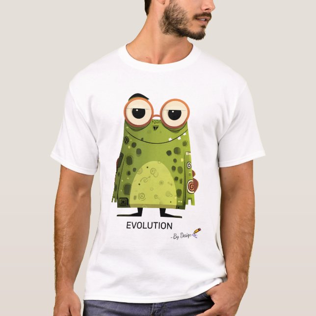 Grön groda med glasögon | EVOLUTION - By Design T Shirt (Framsida)