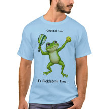 Grön groda som serverar Pickleball