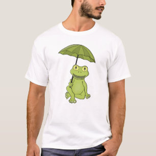 Grön groda under paraply t shirt