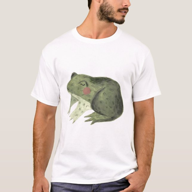Grön Groda Vän T Shirt (Framsida)