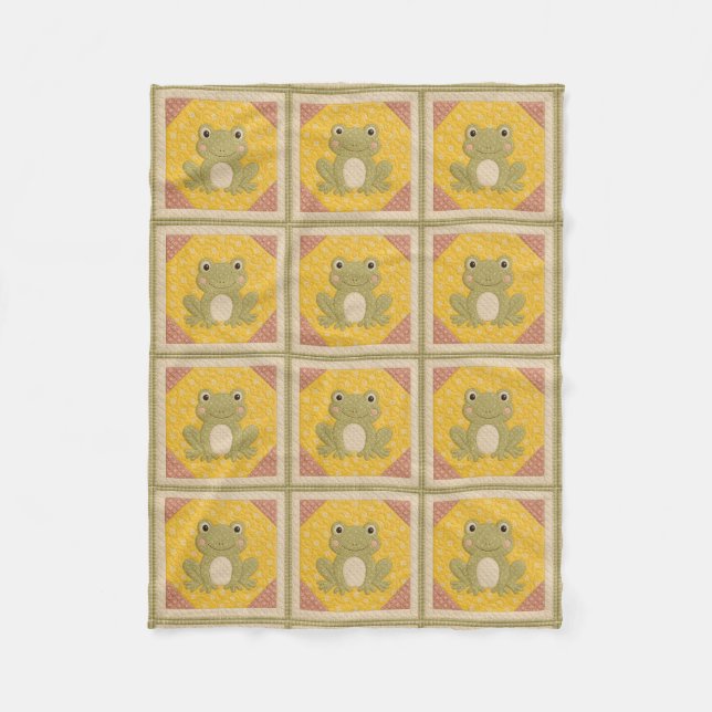 Grön Grody Quilt Fleecefilt (Framsidan)