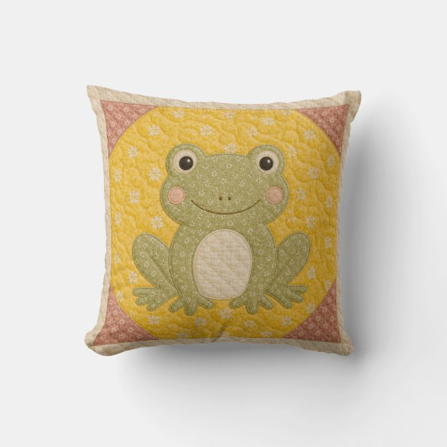Grön Grody Quilt Kudde (Framsida)