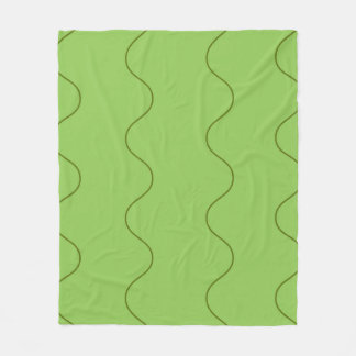 Grön Groovy Vågig Linje Abstrakt Modern Minimalist Fleecefilt