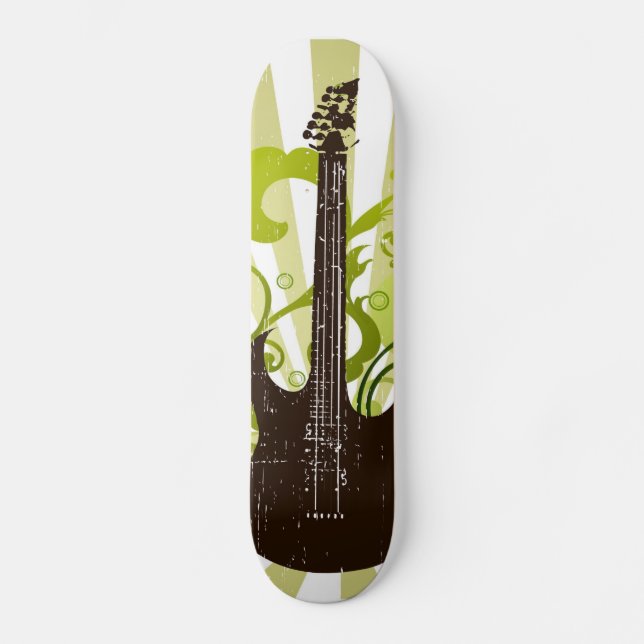 Grön Grunge Gitarr Skateboard Bräda 21,5 Cm (Framsida)