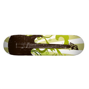 Grön Grunge Gitarr Skateboard Bräda 21,5 Cm
