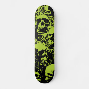 Grön Grungedöskallar Mini Skateboard Bräda 18,7 Cm