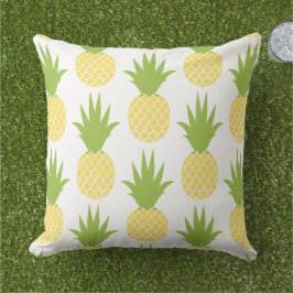 Grön Gul Ananas Mönster Tropisk Kudde