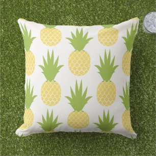 Grön Gul Ananas Mönster Tropisk Kudde