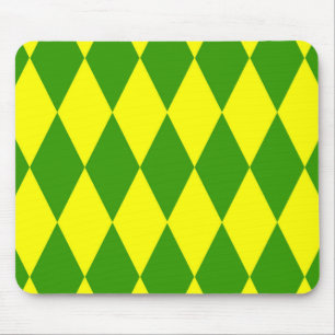Grön Gul Harlekin Rutig Design Musmatta
