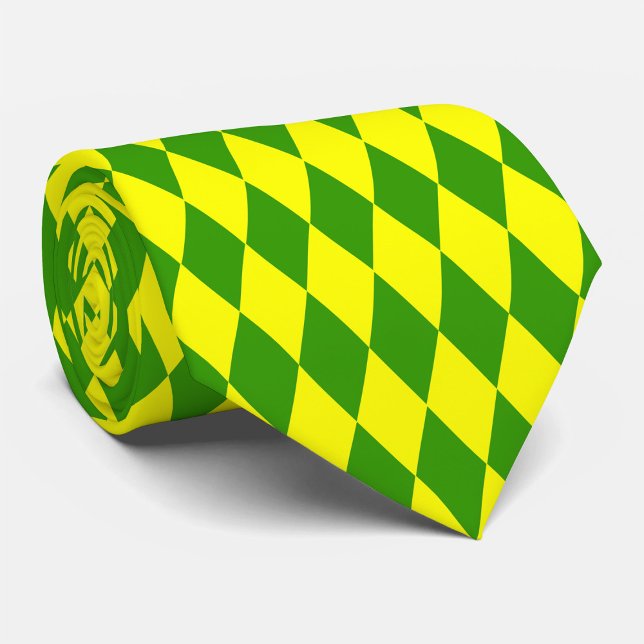 Grön Gul Harlekin Rutig Design  Slips (Skapare uppladdad)
