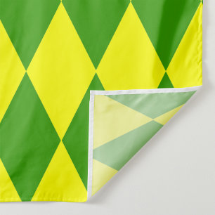 Grön Gul Harlekin Rutig Design Tyg