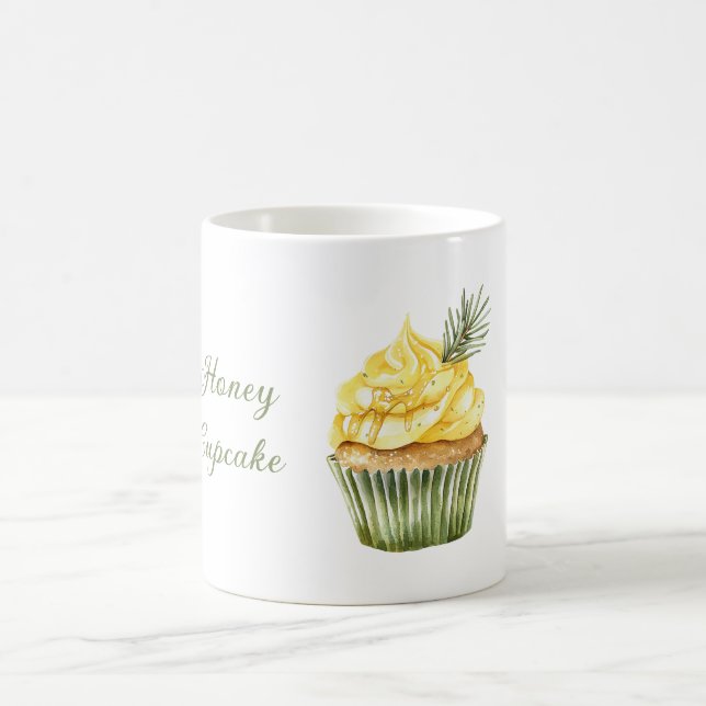 Grön Gul Honung Cupcake Kaffemugg (Center)