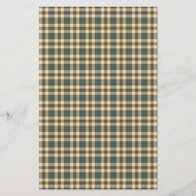 Grön Gul Karomönster Brevpapper (Framsida)