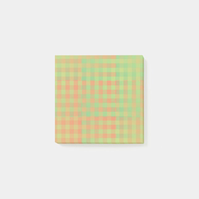 Grön Gul Orange  Post-it Block (Framsida)