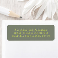 Grön Gul Retro Skrivmaskin Font Returadress