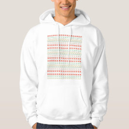 Grön-Gul-Röd Pixelstickad Mönster Hoodie