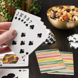 Grön Gul Röd Rosa Ränder Casinokort