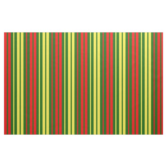 Grön Gul Röd Vertikal Randig Design   Tyg (Fat Quarter)