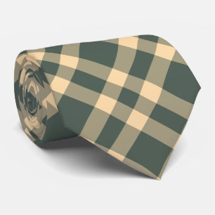 Grön gul rutig mönster slips