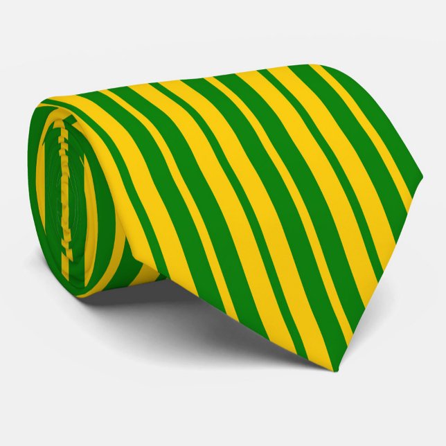 Grön Gul Stilig Randigt Mönsterdesign  Slips (Skapare uppladdad)
