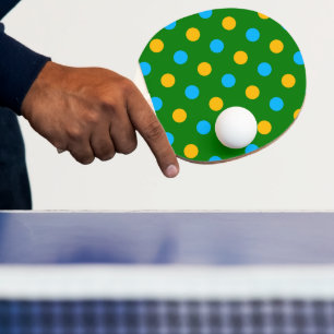 Grön Gul Svart Prickig Design Pingisracket