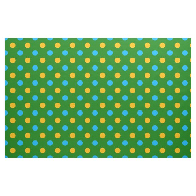 Grön Gul Svart Prickig Design  Tyg (Fat Quarter)