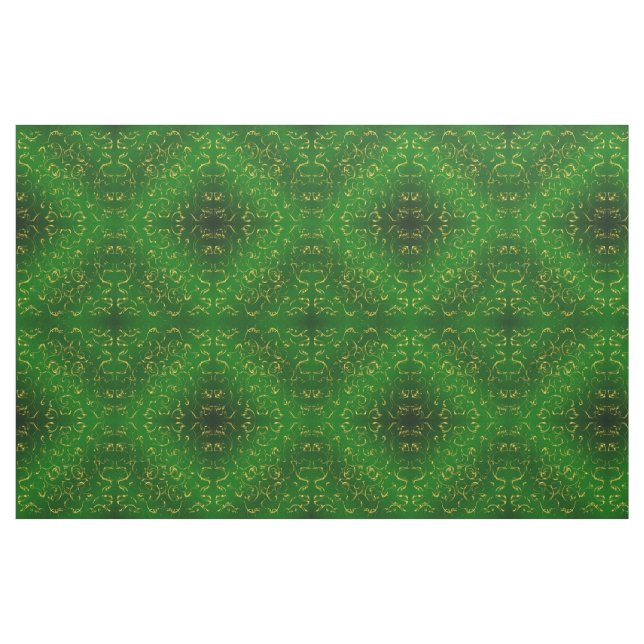 grön gul tyg, färgrik hus textil (Fat Quarter)