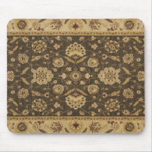 Grön guld- blom- tapestry för skog musmatta