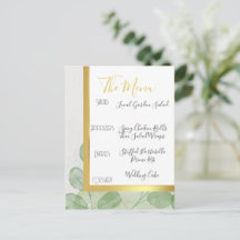 Grön & Guld Eukalyptus Bröllopsmeny