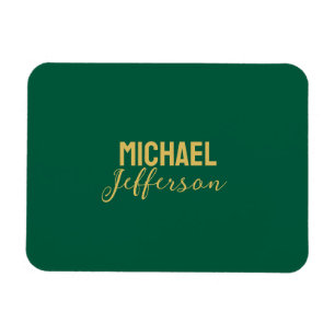 Grön guld färg elegant modern minimalistisk namn magnet
