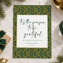 Grön guld festlig företags julkort